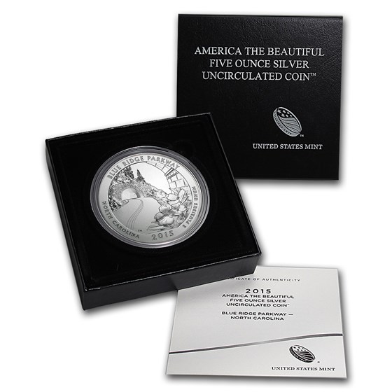 2015-P 5 oz Silver ATB Blue Ridge Parkway (w/Box & COA) 2015-P 5 oz Silver ATB Blue Ridge Parkway (w/Box & COA)